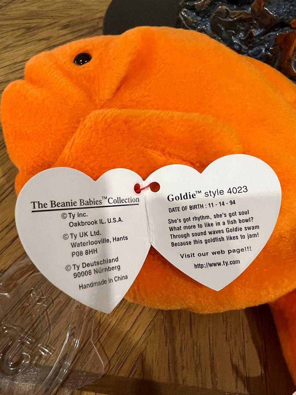 *RARE* MINT 1994 Goldie Beanie Baby With Tag