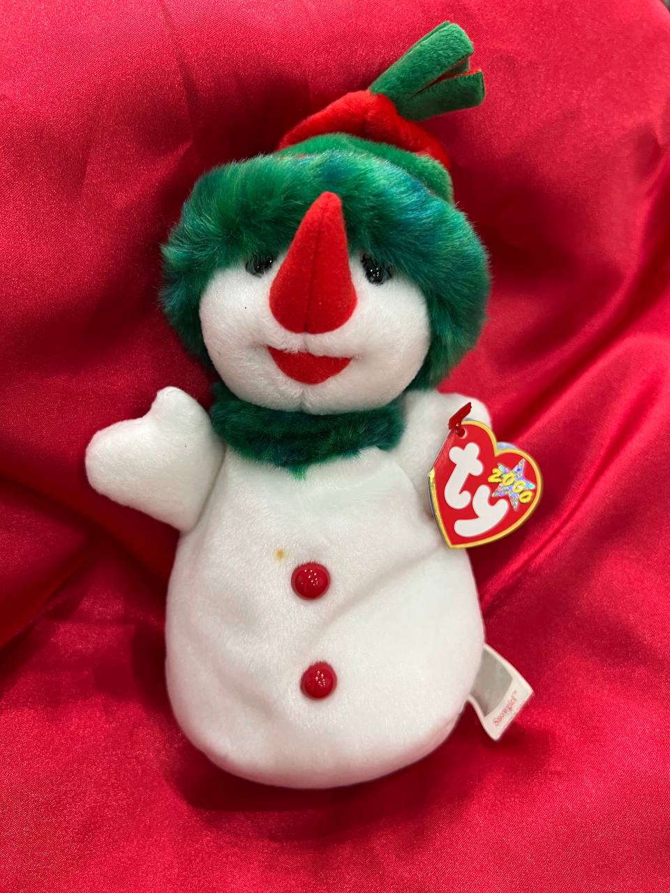 *RARE* MINT Snowgirl Beanie Baby 2000 With Tag